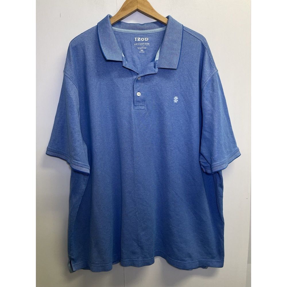 Izod Advantage Performance Polo Men's 4XL‎ Blue Short Sleeve Embroidered Logo